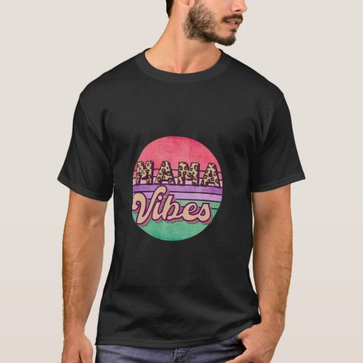 Mama Vibes Leopard 70s T-shirt (Voorkant)