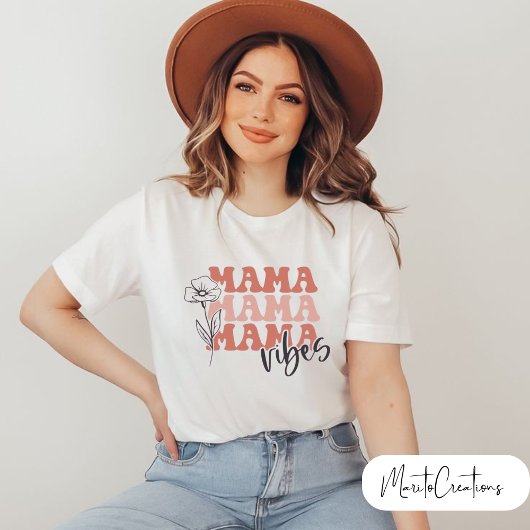 Mama vibes t-shirt, with retro typography  t-shirt
