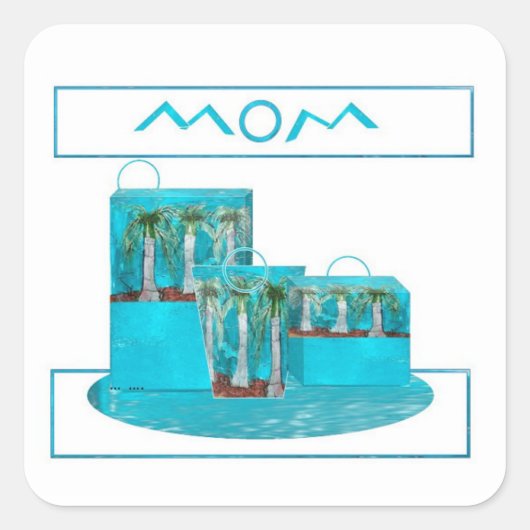 mama vierkante sticker (Voorkant)