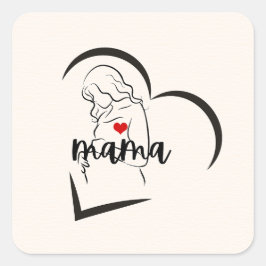 MAMA VIERKANTE STICKER