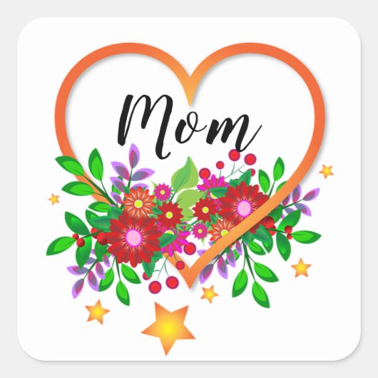 mama vierkante sticker (Voorkant)