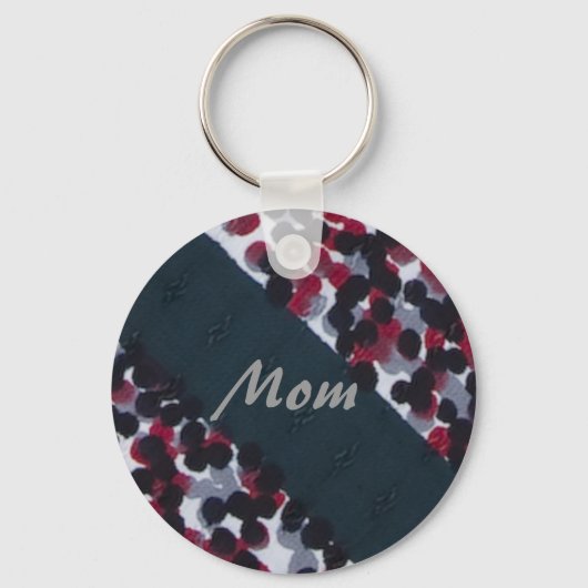 Mama, Vintage Stippen en Streep Sleutelhanger (Voorkant)