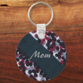 Mama, Vintage Stippen en Streep Sleutelhanger (Voorkant)