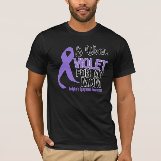 Mama Violet Ribbon Hodgkins Lymphoma T-shirt (Voorkant)