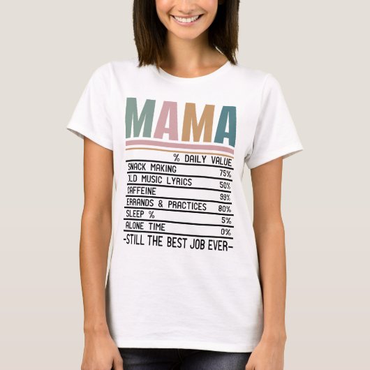Mama Voeding Feiten T-shirt (Voorkant)