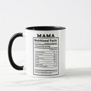 Mama Voedingsfeiten Mok - Grappig Grappige Cadeau