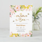 Mama voor Bee Baby Shower Uitnodiging (Staand voorkant)