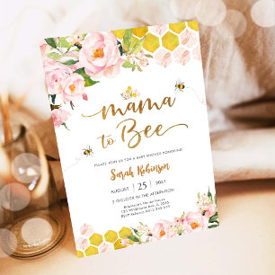 Mama voor Bee Baby Shower Uitnodiging