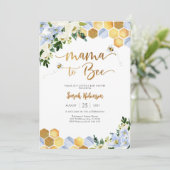 Mama voor Bee Baby Shower Uitnodiging (Staand voorkant)