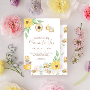 Mama voor Bee Wildflower Baby Shower Kaart