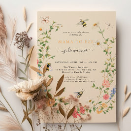 Mama voor Bee Wildflower Baby Shower Kaart