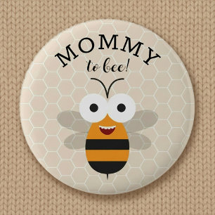 Mama voor Bij, Baby Shower Honingbij Knop Ronde Button 5,7 Cm