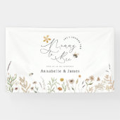 Mama voor Bij Boho Wilde Bloem Bij Thema Verloving Spandoek (Horizontaal)