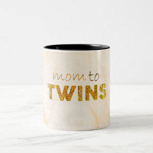 Mama voor tweeling tweekleurige koffiemok