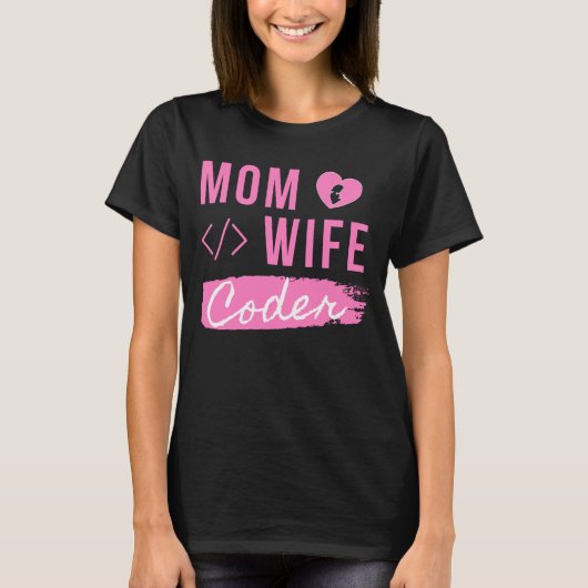 MAMA VROUW CODER - CODER MOM T-SHIRT (Voorkant)