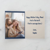 Mama Walvis & Kalf met Foto Navy Blauwe Moederdag Kaart (Binnen)