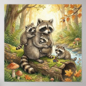 Mama Wasbeer en Haar Baby's Peuterspeelzaal Poster (Voorkant)