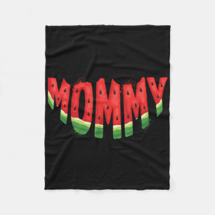 Mama Watermeloen Zomer Fruit Familie Matching Birt Fleece Deken