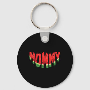 Mama Watermeloen Zomer Fruit Familie Matching Birt Sleutelhanger