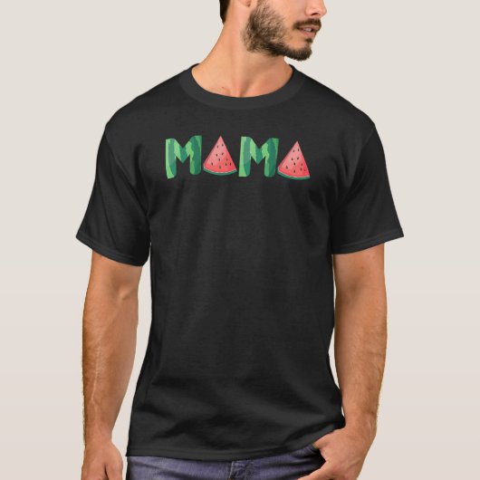 Mama Watermelon Summer Fruit Great Moederdag T-shirt (Voorkant)
