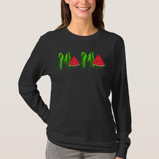 Mama Watermelon Summer Fruit Great Moederdag T-shirt (Voorkant)