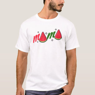 Mama Watermelon Summer Watermelon Slice Moth T-shirt