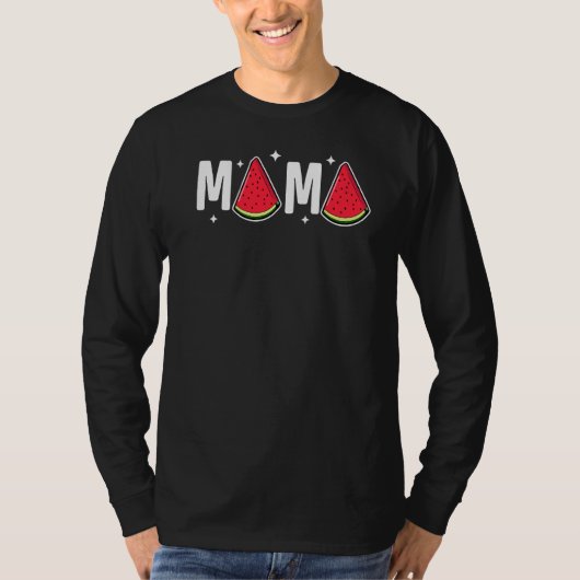 Mama Watermelon Summer Watermelon Slice Moth T-shirt (Voorkant)