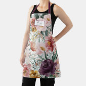 Mama waterverf florale paarse meisjesachtige elega schort (Insitu)