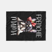 Mama Waterverf Franse buldog hond Moederdag Mo Fleece Deken (Voorkant (Horizontaal))