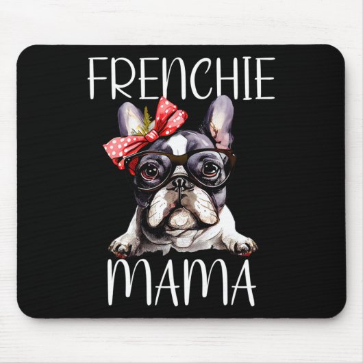 Mama Waterverf Franse buldog hond Moederdag Mo Muismat (Voorkant)