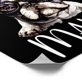 Mama Waterverf Franse buldog hond Moederdag Mo Poster (Hoek)