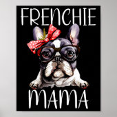 Mama Waterverf Franse buldog hond Moederdag Mo Poster (Voorkant)