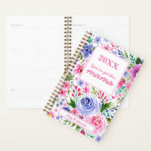 Mama Waterverf Roze en Paarse Bloemen Patroon Planner (Display)