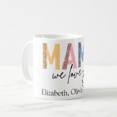 "MAMA, we houden van je" Moederdag Kleurrijk Koffiemok (Voorkant links)