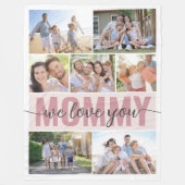 Mama We Love You Fotocollage Moederdag Fleece Deken (Voorkant)
