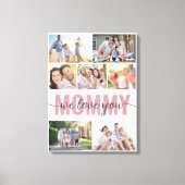 Mama We Love You Fotocollage Roze 7 Afbeeldingen Canvas Afdruk (Voorkant)