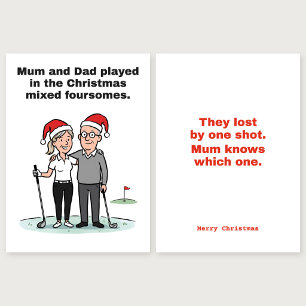 Mama weet welke: Golf kerstkaart Kaart