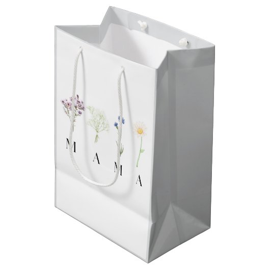 Mama Wild Bloemense Moederdag- of verjaardagscadea Medium Cadeauzakje (Voorkant Gekanteld)