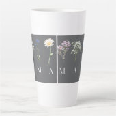 Mama Wildflower Moederdag Geschenk Latte Mok (Voorkant)