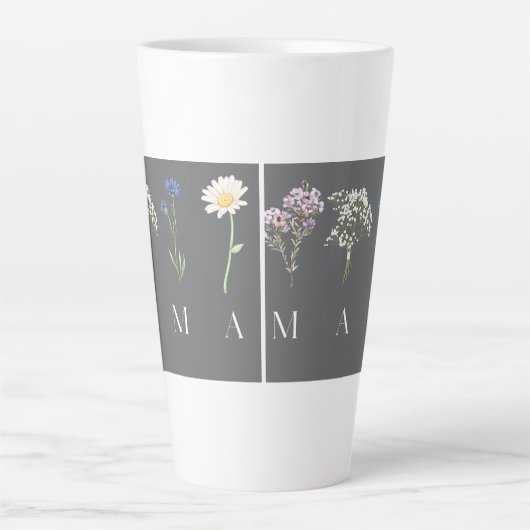 Mama Wildflower Mother's Day Gift Latte Mok (Voorkant)