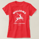 Mama Winter Rendier Familie Kerst T-shirt (Design voorkant)