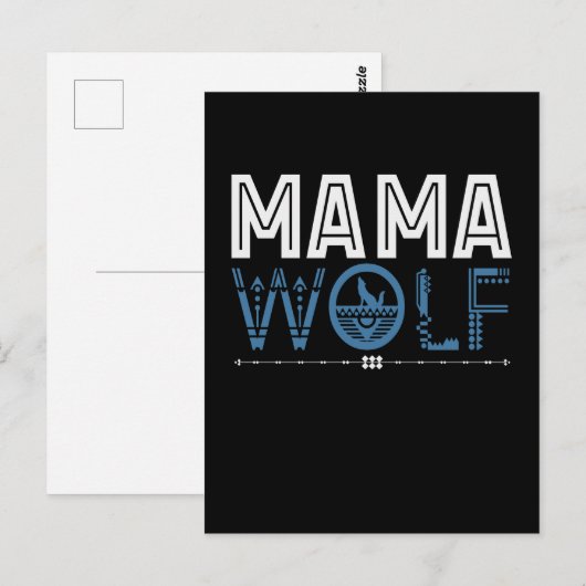 Mama Wolf Native American Art Moeder Briefkaart (Voorkant / Achterkant)