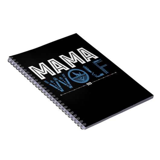 Mama Wolf Native American Art Moeder Notitieboek (Rechterzijde)