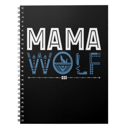 Mama Wolf Native American Art Moeder Notitieboek (Voorkant)