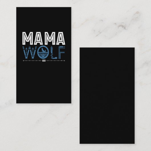 Mama Wolf Native American Art Moeder Visitekaartje (Voorkant / Achterkant)
