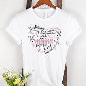 Mama Word Cloud Pink en Black Heart Moeder T-shirt