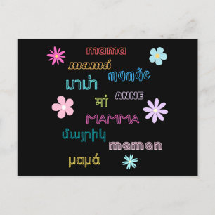 Mama Word in verschillende talen International Briefkaart