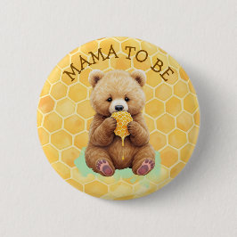 Mama worden | Beer-thema jongens baby shower Ronde Button 5,7 Cm