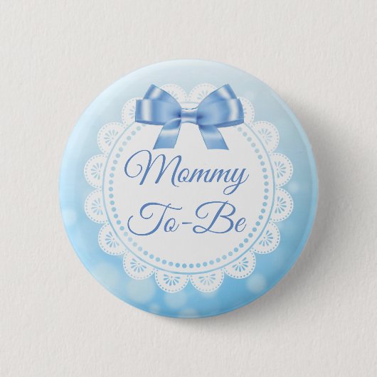 Mama wordt Baby shower Blue Lace Button (Voorkant)