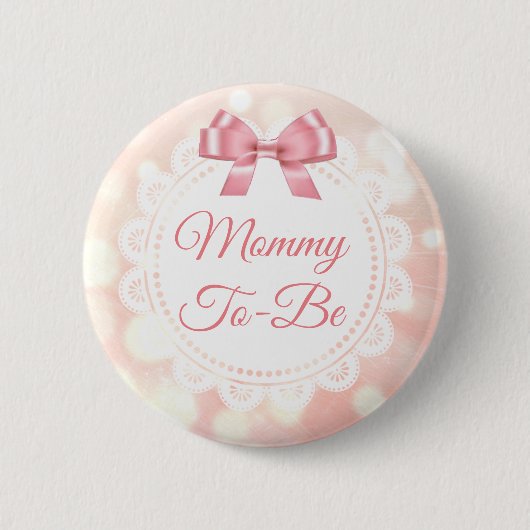 Mama wordt Baby shower Coral Lace Button (Voorkant)